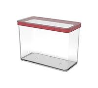 Rotho Loft boîte de rangement rectangulaire de 2,1l avec couvercle et scellé, Plastique (PP) sans BPA, transparent/rouge, 2.1l (20.0 x 10.0 x 14.2 cm)