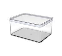 Rotho Loft boîte de rangement rectangulaire de 2,25l avec couvercle et scellé, Plastique (PP) sans BPA, transparent/blanc, 2.25l (20.0 x 15.0 x 9.6 cm)