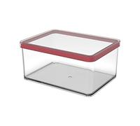 Rotho Loft boîte de rangement rectangulaire de 2,25l avec couvercle et scellé, Plastique (PP) sans BPA, transparent/rouge, 2.25l (20.0 x 15.0 x 9.6 cm)