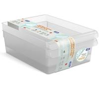 Rotho Loft Jeu de 3 organiseurs pour réfrigérateur, plastique alimentaire (PP) sans BPA, transparent, (31.0 x 22.0 x 12.0 cm)