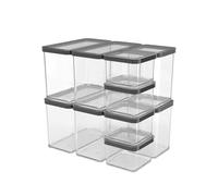 Rotho Loft Lot de 10 boîtes de rangement en plastique PP sans BPA Noir 32,3 x 22,3 x 32,4 cm