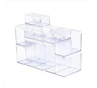 Rotho LOFT Lot de 19 boîtes de conservation avec couvercle, empilables, sans arômes, passent au lave-vaisselle (transparent/blanc)
