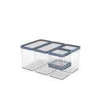 Rotho Loft Lot de 5 boîtes de conservation LOFT en plastique (PP) sans BPA Transparent (32,3 x 22,3 x 16,6 cm) Fermeture hermétique