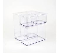 Rotho Loft Lot de 5 bocaux de stockage avec couvercle de différentes tailles, plastique de qualité alimentaire (PP) sans BPA, transparent/blanc, (21.4 x 21.4 x 23.5 cm)