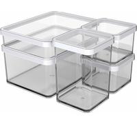 Rotho Loft Set Premium Lot de 5 boîtes en plastique Blanc/transparent 26 x 21 x 15,5 cm