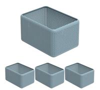 Rotho Madei Boîte de rangement 13l, Plastique (PP) sans BPA, bleu, 13l (32.6 x 23.8 x 18.8 cm) (Lot de 4)