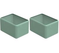Rotho Madei Boîte de rangement 13l, Plastique (PP) sans BPA, vert, 13l (32.6 x 23.8 x 18.8 cm) (Lot de 2)
