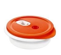 Rotho Plats à micro-ondes Micro Clever 1 l avec couvercle à valve PP sans BPA rouge/blanc