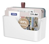 Rotho Organiseur de documents MyPaper Inbox Plus – PP sans BPA – Blanc/rouge 36,4x16,8x31,7 cm