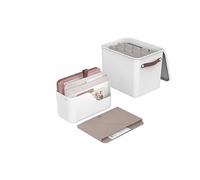 Rotho MyPaper My Paper Plus Lot de 2 organiseurs de documents en plastique PP sans BPA, blanc/rouge, 40 x 29,2 x 46,5 cm
