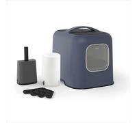 Rotho MyPet BEA Protect Bac à litière pour chat avec couvercle, kit de nettoyage, filtre à charbon actif + 4 filtres de rechange et protection anti-éclaboussures supplémentaire pour chats à jet élevé