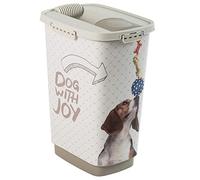 Rotho Mypet Cody Récipient pour Aliments pour Animaux Domestiques de 25 l avec Couvercle et Dispositif Verseur, Plastique (PP) sans BPA, Anthracite/Blanc, 25 l (33,0 X 25,0 X 46,3 cm)