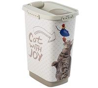Rotho MyPet Cody Récipient pour aliments pour animaux domestiques de 25l avec couvercle et dispositif verseur, Plastique (PP) sans BPA, anthracite/blanc, 25l (33.0 x 25.0 x 46.3 cm)