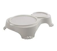 Rotho MyPet Sally Double bol d'alimentation avec couvercle, Plastique (PP) sans BPA, sand, 1l + 0.28l (32.0 x 23.7 x 7.0 cm)