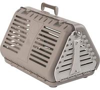 Rotho MyPet Toby Boîte de transport pliable pour chats, petits chiens et petits animaux, Plastique (PP) sans BPA, beige/blanc, (53.4 x 42.5 x 12.4 cm)
