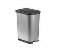 Rotho Orbe Poubelle de 35 l, en plastique (PP), facile d'entretien, sans BPA, gris, 35 l (40 x 28,5 x 51,3 cm)