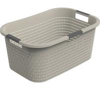 Rotho Panier à linge 40L Country - Grand collecteur de linge - Panier à linge 59 x 39 x 25,2 cm - Boîte à linge en plastique - Panier de rangement Bac à linge