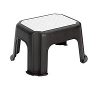 Rotho Paso Escabeau d'une capacité de charge maximale de 150 kg en modèle à plaque de contrôle, Plastique (PP) sans BPA, noir, (43.1 x 35.8 x 23.8 cm)