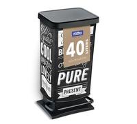 Rotho Paso Poubelle Cuisine 40 L à Pédale avec Couvercle en PP Hipster
