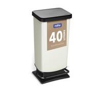 Rotho Paso poubelle cuisine à pédale 40 L avec couvercle blanc métallisé