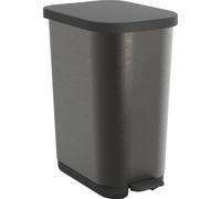 Rotho Poubelle avec couvercle et pédale, capacité de 25 à 40 litres, utilisation optimale du sac poubelle (graphite)