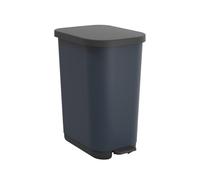 Rotho Poubelle avec couvercle et pédale, capacité de 25 à 40 litres, utilisation optimale du sac poubelle (bleu)
