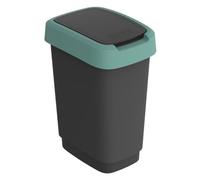 Rotho Poubelle oscillante Twist - 10 l - Noir misletoe green