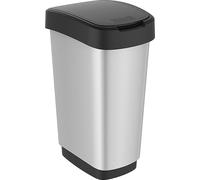ROTHO Seau à couvercle basculant Twist 25 l 33,3x25,2x47,6cm argent