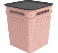ROTHO SET 2x 18L BRISEN box avec couvercle - rose