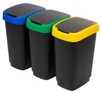 ROTHO Set de 3 poubelles TWIST 25L pour le tri des déchets