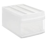 Rotho Systemix Boîte à Tiroirs 1 Tiroir, Plastique (PP) sans BPA, Transparent, M (39,5 X 25,5 X 20,3 cm)