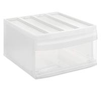 Rotho Systemix Boîte à Tiroirs 1 Tiroir, Plastique (PP) sans BPA, Transparent, l (39,5 X 34,0 X 20,3 cm)