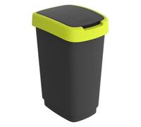 Poubelle pour les dechets Twist 25L swing noir et vert lime