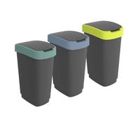 Ensemble de poubelles de tri Rotho Twist 3x25L