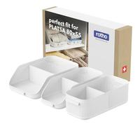Rotho WOP Organisateur Armoire pour IKEA PLATSA 80 x 55, Lot de 3 Blancs, Rangement Vêtement avec Plateaux et Boîte