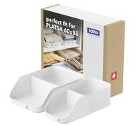 Rotho WOP Rangement Armoire pour IKEA PLATSA 60 x 55, Lot de 2 Plateaux Blancs, Organisateur Vêtement pour Tiroir