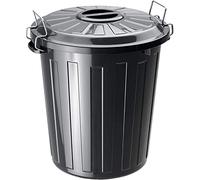 RothoPro Basic Poubelle 25l avec couvercle, Plastique (PP) sans BPA, noir, 25l (37.0 x 36.0 x 41.5 cm)