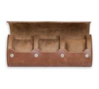 ROTHWELL Étui de Voyage en Rouleau de Montres pour 3 Montres, Ecrins Pour Montres | 100% Cuir véritable, Protection Portable résistante, Convient à Toutes Les Montres-Bracelets (Tan/Tan)