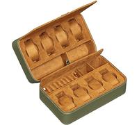 Rothwell Étui de voyage pour 8 accessoires - Ecrins pour montres et lunettes de soleil (Verde/Marrone)