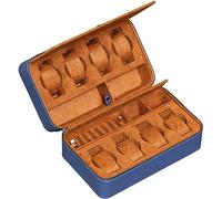 ROTHWELL Étui de voyage pour 8 montres, lunettes de soleil, bagues et boutons de manchette | Protection portable robuste avec fermeture éclair - S’adapte à la plupart des montres