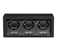 ROTHWELL Triple Watch Winder for Automatic Watches with Quiet Motor with Multiple Speeds and Rotation Settings (Black/Grey)