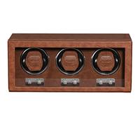 ROTHWELL Triple Watch Winder for Automatic Watches with Quiet Motor with Multiple Speeds and Rotation Settings (Tan/Brown)