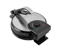 Roti Maker - Presse à tortilla, presse à tortilla, pour crêpes, pancakes, omelettes, jambon de palais - Température réglable (noir et argent)