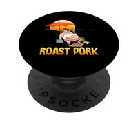 Rôti Porc fumant Cochon sur la Plage pour Barbecue PopSockets PopGrip Adhésif