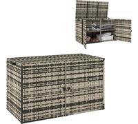 Rotin Coffre à coussins 350L 2 niveaux résistant aux intempéries Coffre à coussins avec couvercle Barres de levage Poignées de transport Résistant aux UV Coffre de rangement Coffre de jardin pour jard