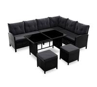 Rotin Lounge Manacor noir, gris