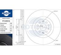 ROTINGER 2x Disque de Frein Avant Ø340mm pour VW Passat Variant 3G5 2.0 Tdi 1.4