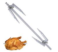 ROTIP FOURCHE - POULET ROUGE ROUGE, MISE À JOUR GILLO EN ACIER INOXYDABLE | Creative Rotary Skewer avec une prise sûre pour le four ou le gril, pour rôtir, cuire ou cuc