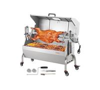 Rôtissoire à Charbon Barbecue 52W Capacité 90kg Avec Fenêtre de Visualisation