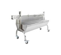 Rôtissoire à Charbon en Acier Inoxydable KuKoo - Robuste Barbecue à Broche et Grill - Capacité 90kg